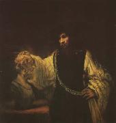 REMBRANDT Harmenszoon van Rijn Aristotle Contemplating the Bust of Homer (mk08) oil on canvas